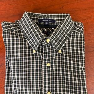 16 1/2 32-33 Tommy Hilfiger button down.  100% cotton, traditional poplin